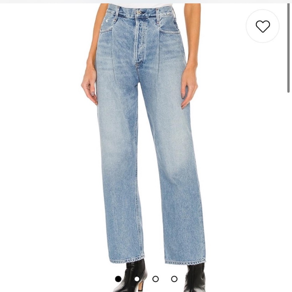Citizens Of Humanity Blue High Rise pleated Jeans